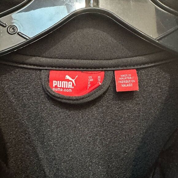 Puma Track Jacket Black with Blue and White Side Stripes Size XL - Picture 6 of 6